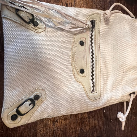 Balenciaga Canvas White Pouch card coin purse - Picture 2 of 6